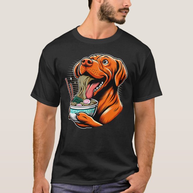 T-shirt Kawaii Anime Vizsla Dog Ramen (Devant)