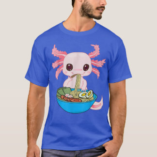 T-shirt Kawaii Aolotl Manger Ramen nouilles Anime Enfants 
