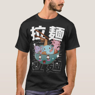 T-shirt Kawaii Axolotl à l'intérieur du Ramen Bowl Anime e