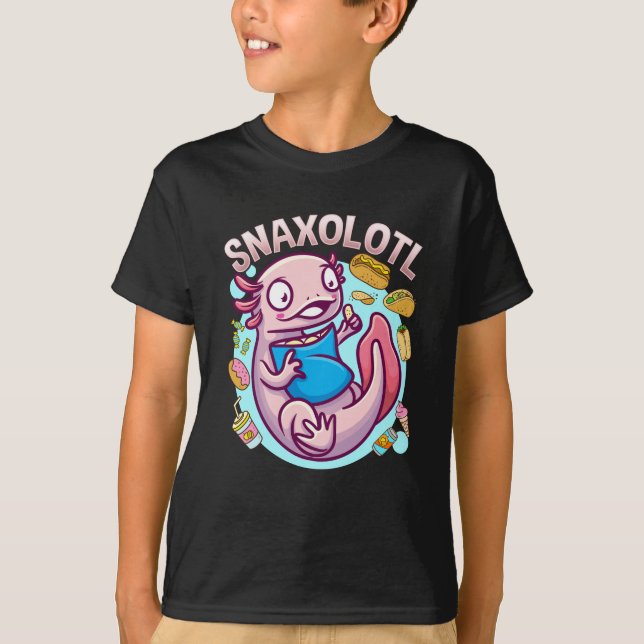 T-shirt Kawaii Axolotl Cute Amphibien (Devant)