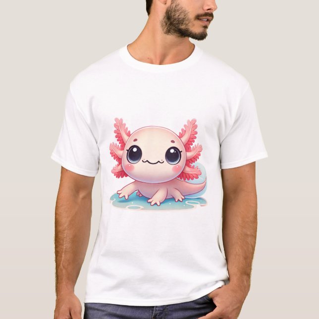 T-shirt Kawaii Axolotl Design Cute Pastel Illustration for (Devant)