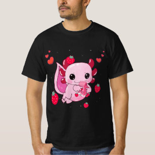 T-shirt Kawaii Axolotl Lait fraise Shake Anime Gift Gi