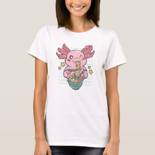 T-shirt Kawaii Axolotl mange Ramen