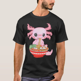 T-shirt Kawaii Axolotl Manger Ramen nouilles Anime n Girls
