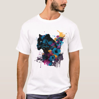 T-shirt Kawaii Big Black Cat