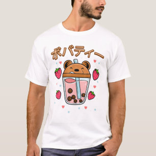 T-shirt Kawaii Boba Cute Anime Thé Boisson Kawaii Esthétiq