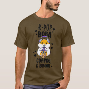T-shirt Kawaii Boba Et KPop Shirt Girls Coffee Ramen