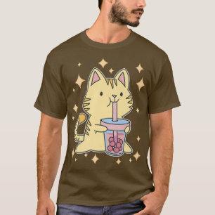T-shirt Kawaii Boba Tea Cat Japon Sweet Otaku Harajuku Nek