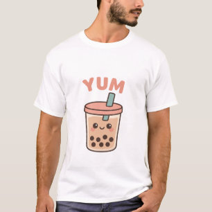 T-shirt Kawaii Boba Tea YUM Cute Minimaliste Pastel Design