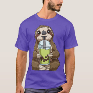 T-shirt Kawaii Bubble Tea Sloth Funny Boba Tea 1207