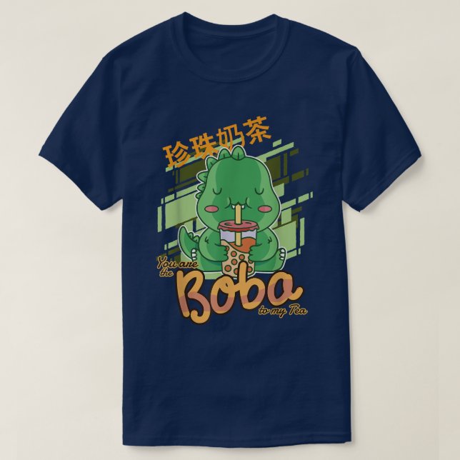 T-shirt Kawaii Bubble Tea T-Rex Drôle Boba Tea (Design devant)