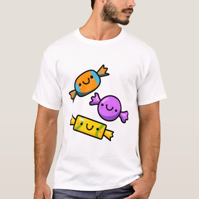 T-shirt Kawaii Candy Friends (Devant)