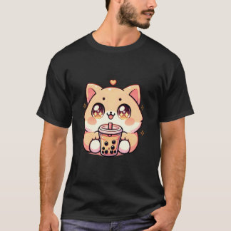 T-shirt Kawaii Cat Bubble Tea Boba Tea Anime Neko 1