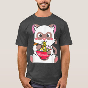 T-shirt Kawaii Cat Ramen Anime Neko Adolescents 800