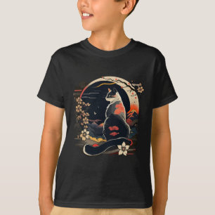 T-shirt Kawaii Chat Anime Japonaise Rétro Hommes Femmes En