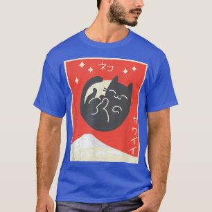 T-shirt Kawaii Chat Japonais Anime Lune Chat