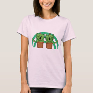 T-Shirt Kawaii Chat Mignon Cactus Plante Animal De