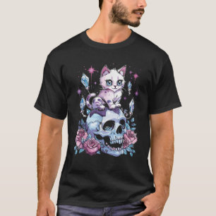 T-shirt Kawaii Chat Pastel Goth Cute Déplaisant Kawaii Ani