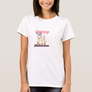 T-shirt Kawaii Chat tenant un ballon - Dessin adorable