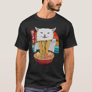 T-shirt Kawaii Chats mangeant des nouilles Ramen Japonais 