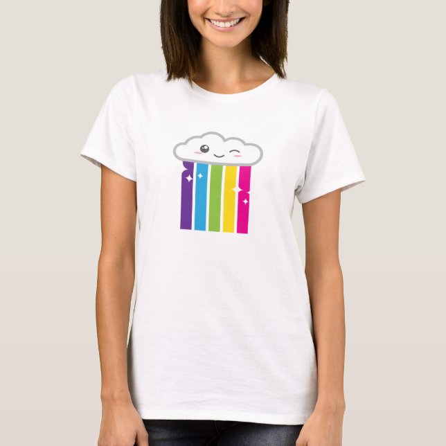 T-shirt Kawaii Cloud et Arc-en-ciel (Devant)