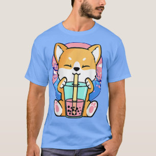 T-shirt Kawaii Corgi Dog Bubble Tea Boba Anime Neko Japane