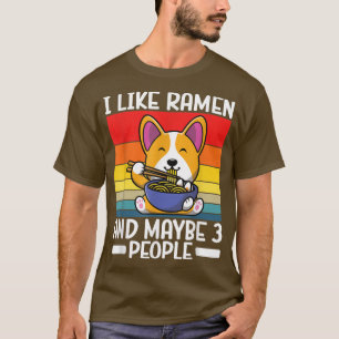 T-shirt Kawaii Corgi Ramen Cute Puppy japonais Manga Anime