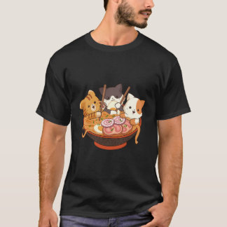 T-shirt Kawaii Cute Anime Cats Otaku Japonais Ramen Noodle