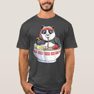 T-shirt Kawaii Cute Anime Panda Otaku Japanese Ramen Noodl