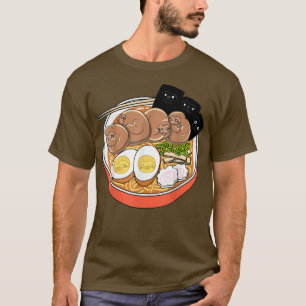 T-shirt Kawaii Cute Anime Sloth Otaku Japonais Ramen Noodl