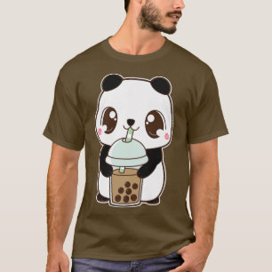 T-shirt Kawaii Cute Boba Panda Ours Classique Bubble Pearl