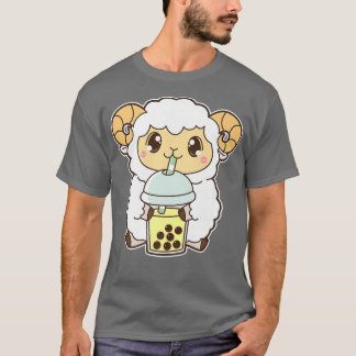 T-shirt Kawaii Cute Zodiac Boba Goat Banana Bubble Pearl M