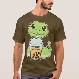T-shirt Kawaii Cute Zodiac Boba Snake Mango Bubble M