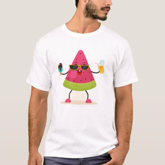 T-shirt Kawaii de pastèque d'été