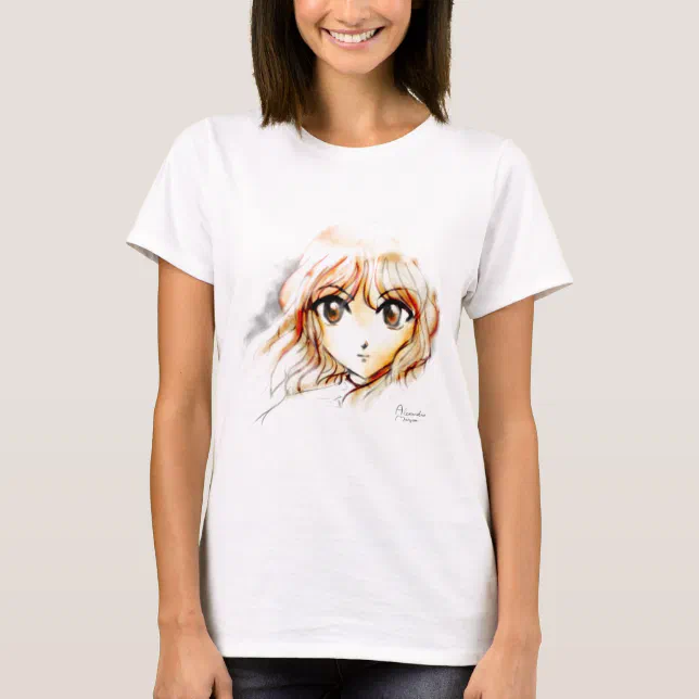 T shirt manga fille hot sale