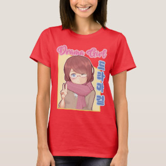 T-shirt Kawaii Drama Girl avec Hangul Coréen esthétique