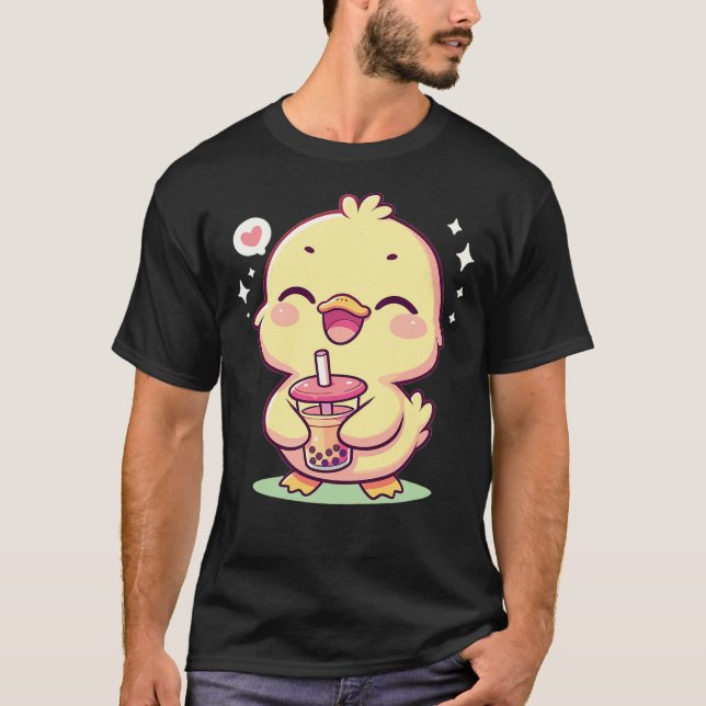 T-shirt Kawaii Duck Bubble Tea Boba Duck (Devant)