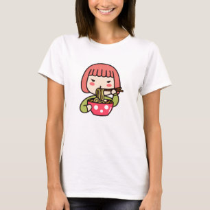 T-shirt Kawaii Fille manger Ramen