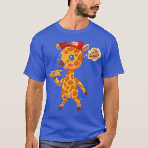T-shirt Kawaii Giraffe Cute Animal Pizza Livraison Funny P