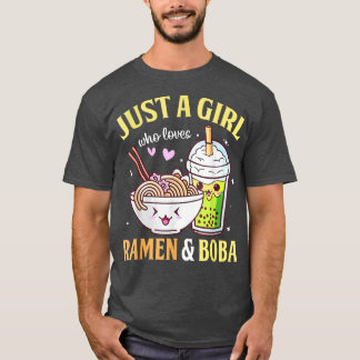 T-shirt Kawaii Japonais Anime Just Girls Ramen Boba B