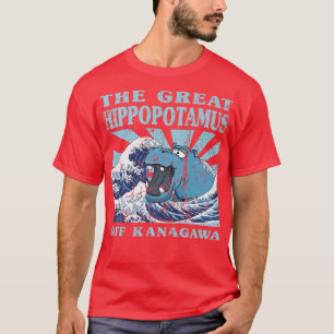 T-shirt Kawaii Japonais Grande Vague Grand Hippo Cute Japo