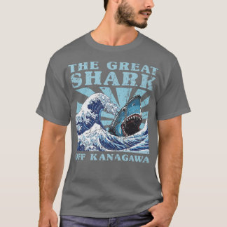T-shirt Kawaii Japonais Grande vague grand requin mignonne