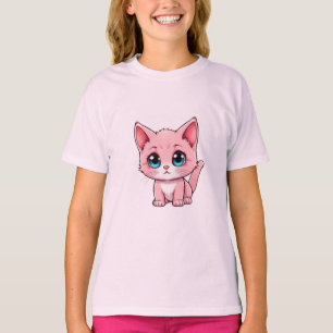 T-shirt Kawaii Kitten rose