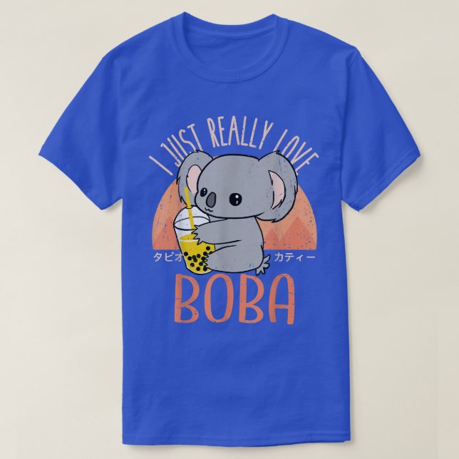 T-shirt Kawaii Koala J'Aime Juste Boba Bubble Tea (Design devant)