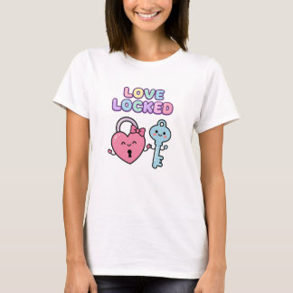 T-shirt Kawaii Love Locked Cute Wedding