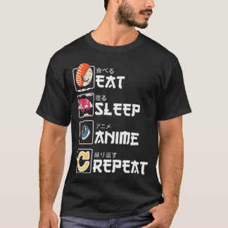 T-shirt Kawaii Manga Sushi Mat Sleep Anime Répéter mignon 