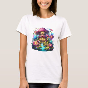 T-shirt Kawaii Mushroom Cottage in Magical Forest – Fantas