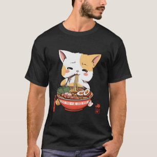 T-shirt Kawaii Neko Ra Chat Noodle japonais Anime