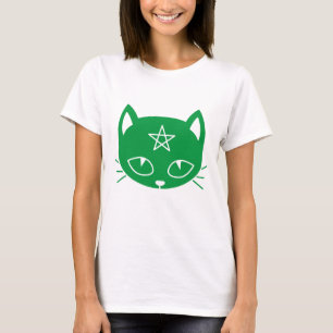 T-shirt Kawaii Pagan Green Cat