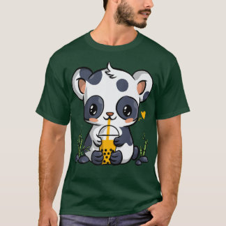 T-shirt Kawaii Panda Boba Buvette Thé Boveur Anime Cadeau 
